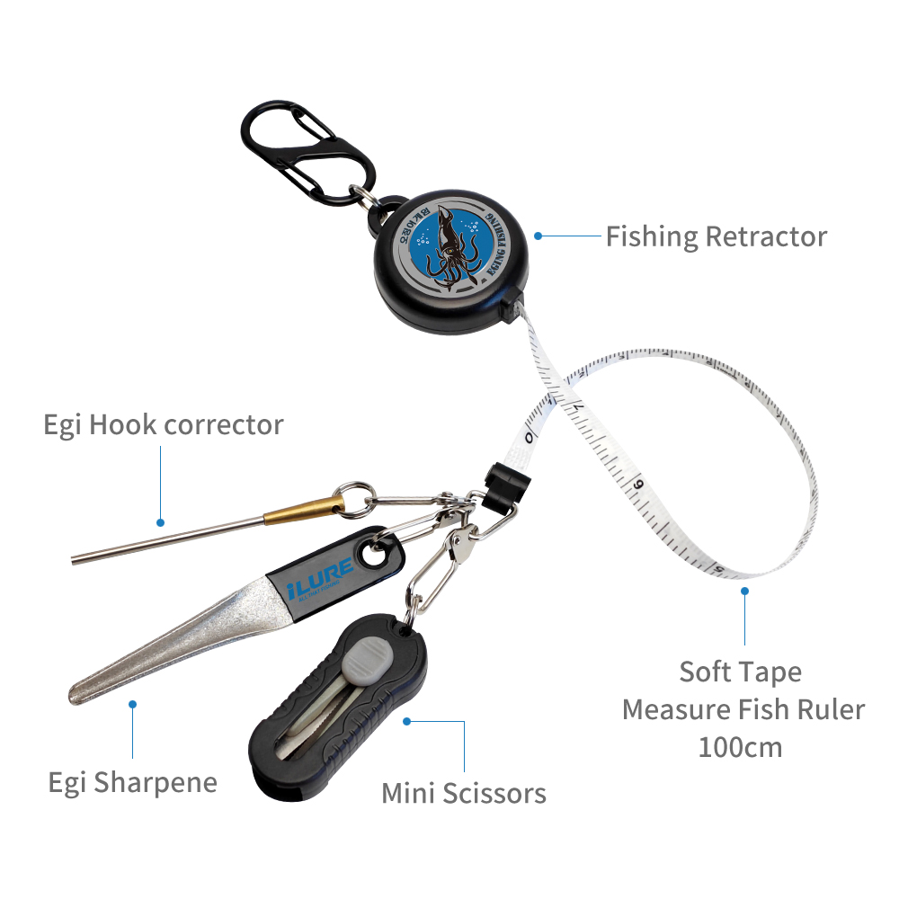 4in1 Eging Fishing Kit Retract - Fishing Hook Sharpener 评论和价格