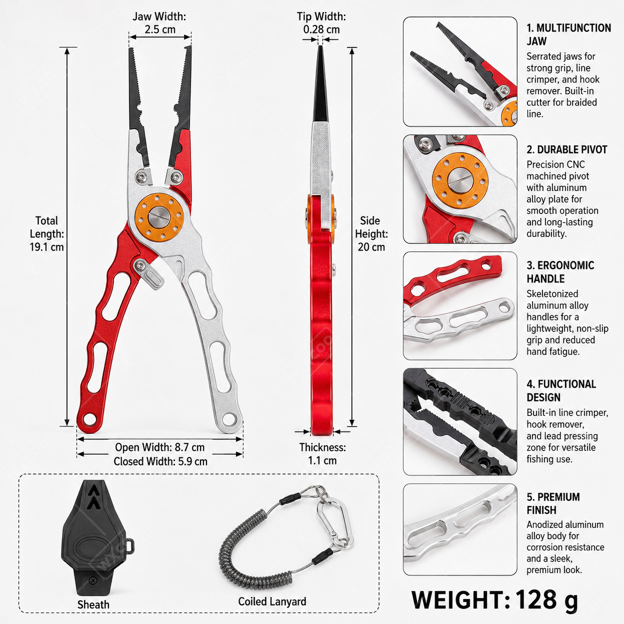 Multi Function Aluminum Alloy  - Fishing Hook Remover 评论和价格